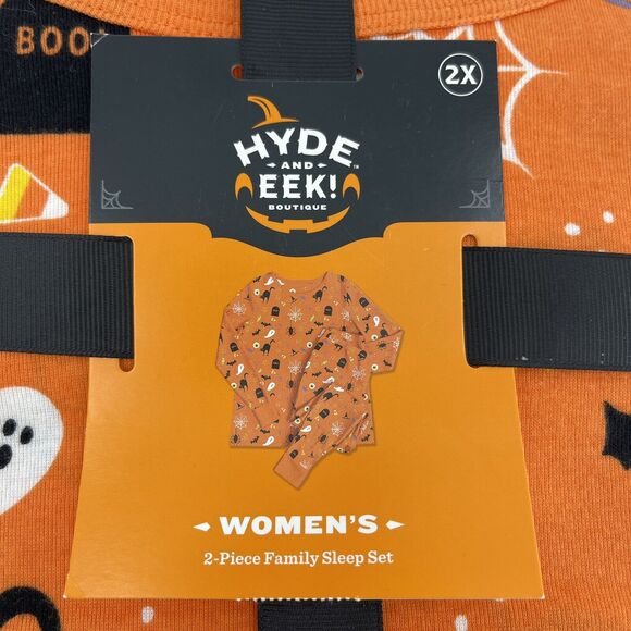 Hyde and Eek 2pc Halloween Pajama Set Plus Size 2X Ghosts Bats Cats Candy Scary - Picture 4 of 4